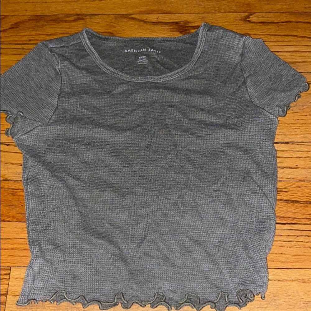 Cropped-ish top, washed, not discolored, no stains